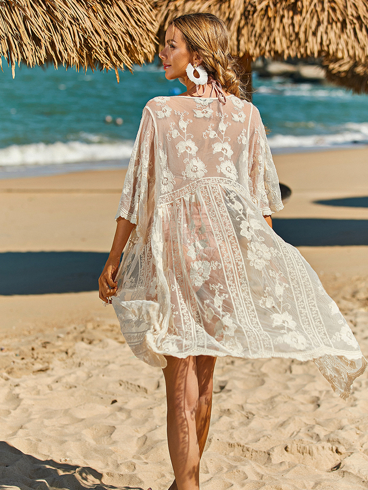 Summer Beach Vacation Sun Prot – Kimono Sheer Floral recenzja i cena