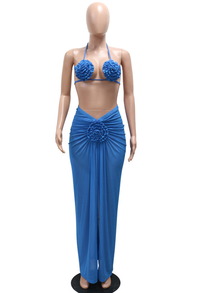 Beyprern Women's Royal Blue 3D – Swimsuit Bikini Ruched recenzja i cena