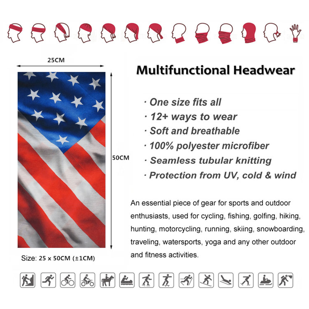 USA Flag Pattern Sun Protectiv – Headband Summer Knit recenzja i cena