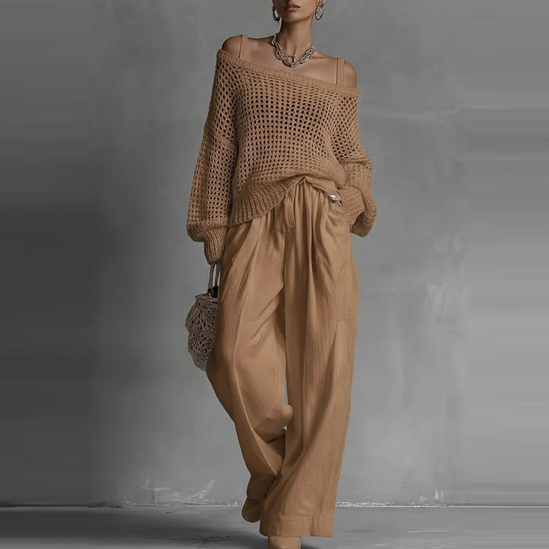 Fashion Solid One Shoulder Lon – Linen Pant Wide recenzja i cena