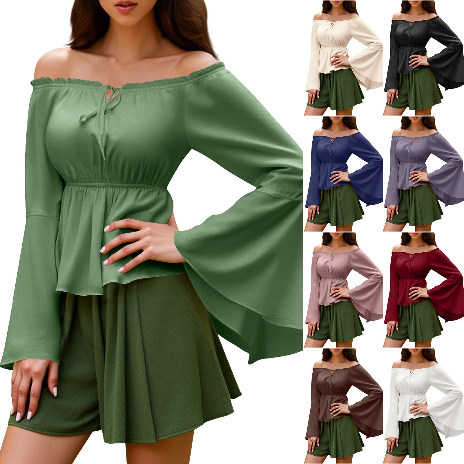 Womens Blouse Gothic Renaissan – Blouse Off Shoulder recenzja i cena