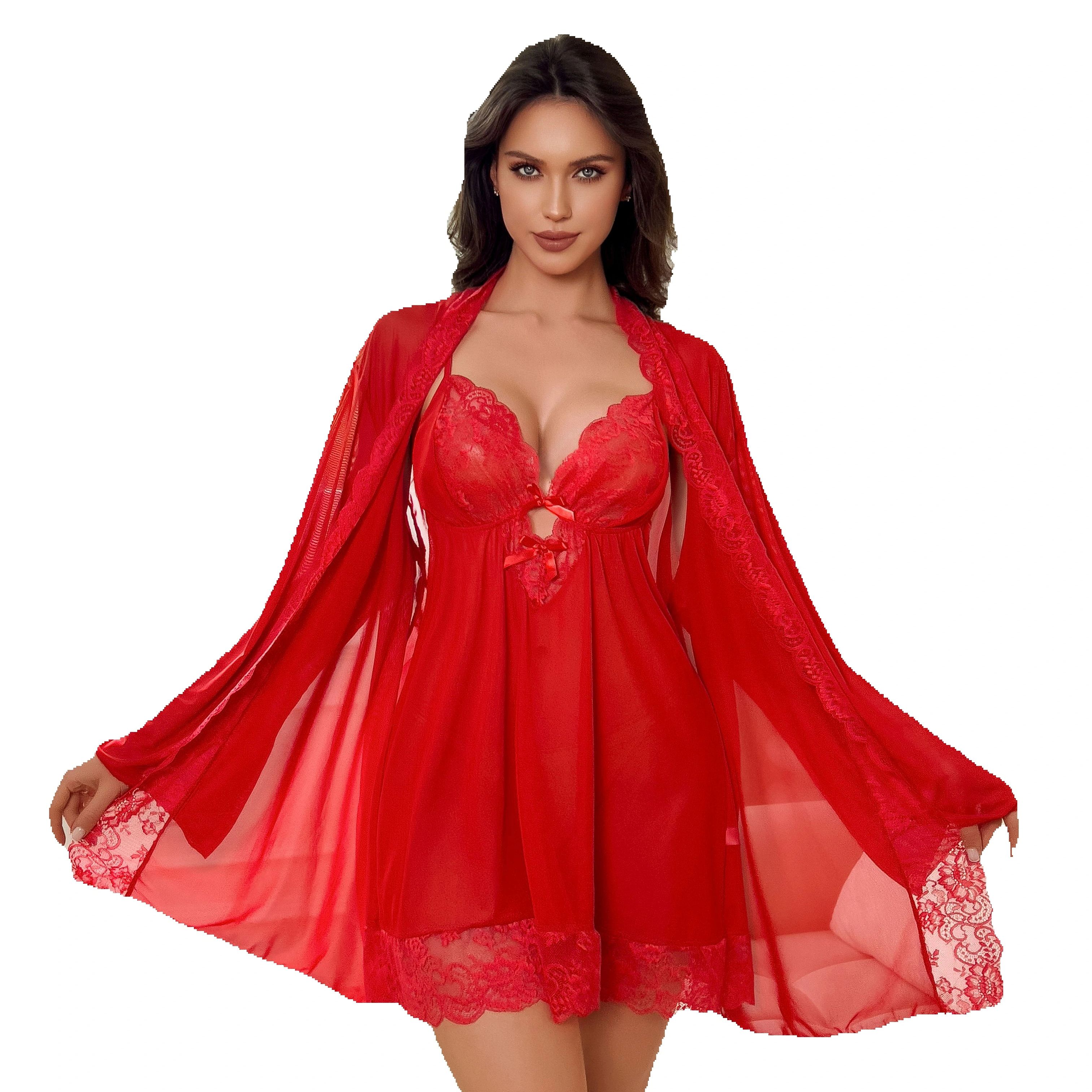 Plus Size Women Sexy Red Sheer – Kimono Sheer Floral recenzja i cena