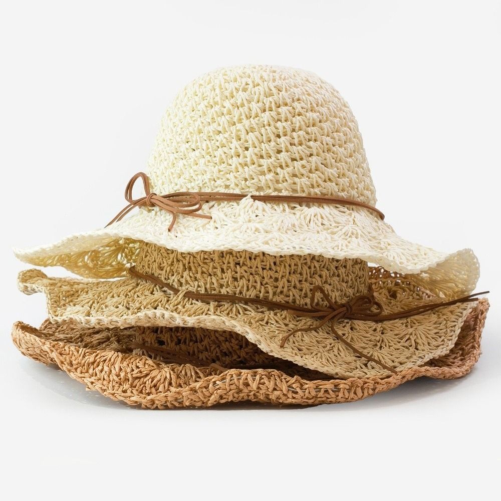 Handwoven Crochet Straw Hat Wi – Hat Floppy Wide recenzja i cena