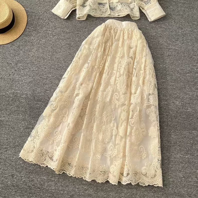 Elegant 2 Piece Long Dress Wom – Midi Skirt Floral recenzja i cena