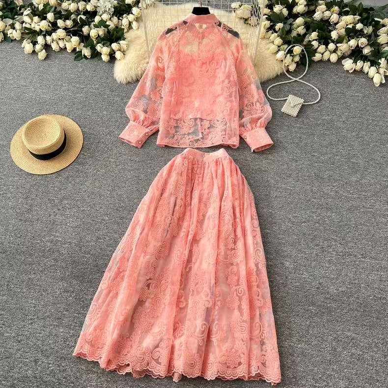 Elegant 2 Piece Long Dress Wom – Midi Skirt Floral recenzja i cena