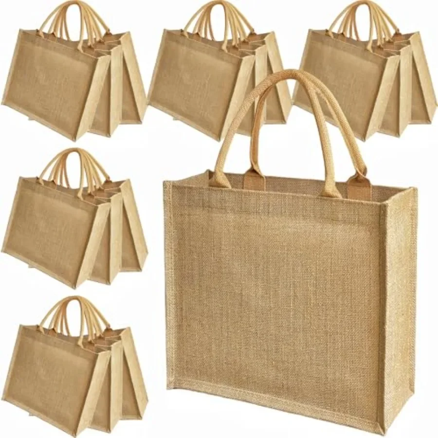 15 Pack Burlap Tote Bags 12x12 – Tote Bag Beach recenzja i cena