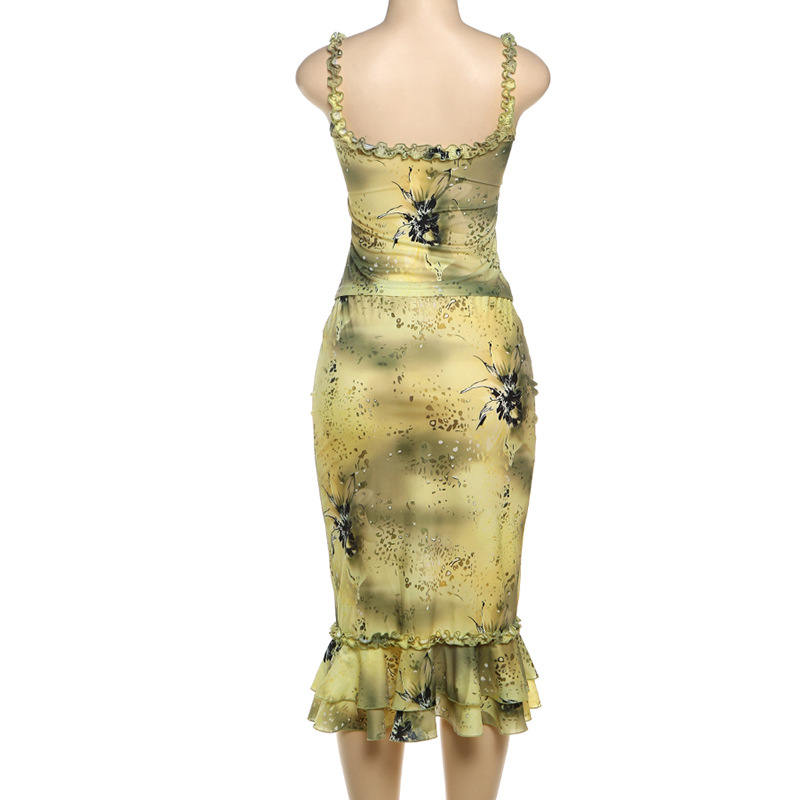 Women's Dress 2 Piece Floral P – Midi Skirt Floral recenzja i cena
