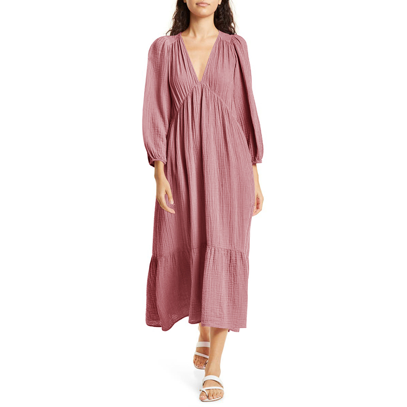 Muslin 100% Cotton Long Sleeve – Linen Dress Wrap recenzja i cena