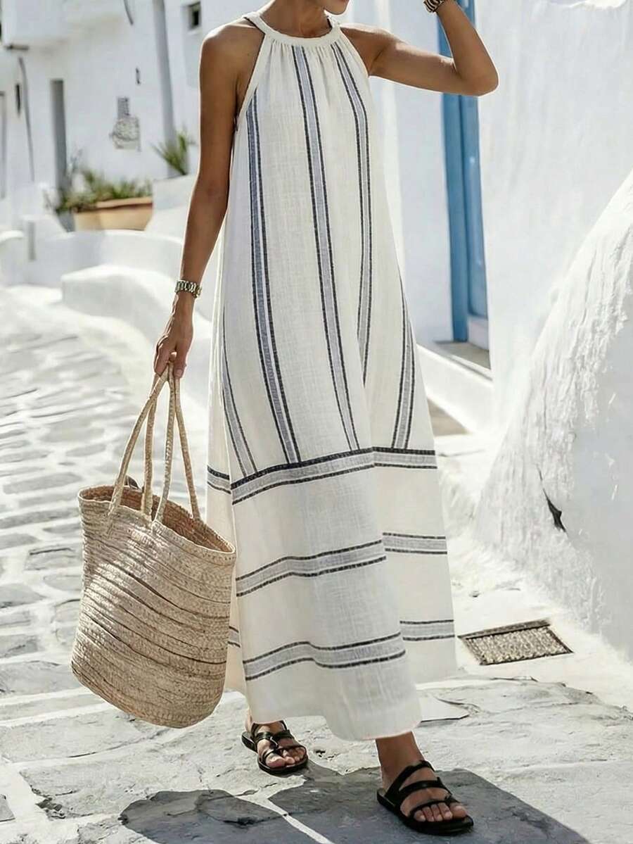 Women Sleeveless Halter Maxi D – Maxi Dress Halter recenzja i cena