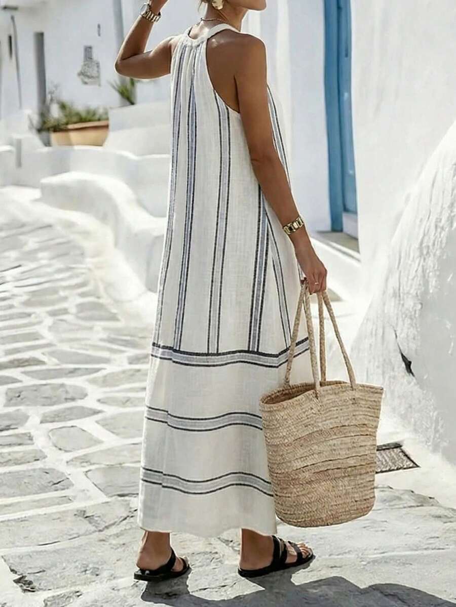 Women Sleeveless Halter Maxi D – Maxi Dress Halter recenzja i cena