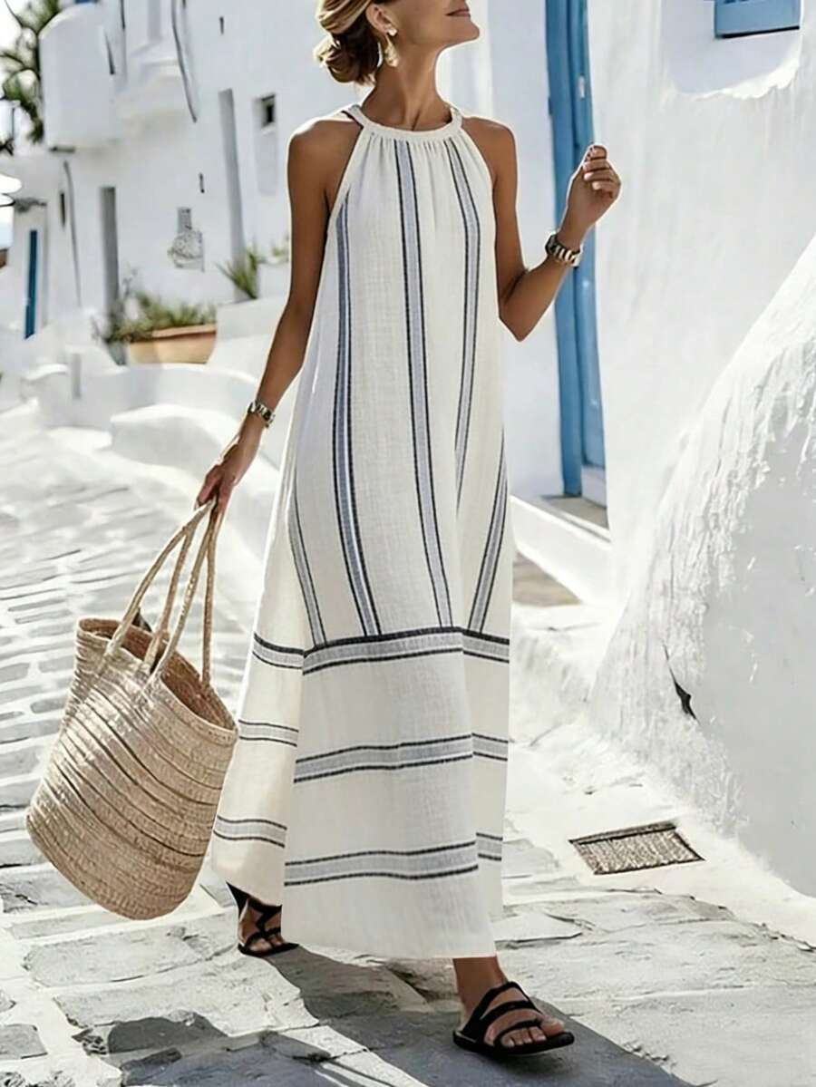 Women Sleeveless Halter Maxi D – Maxi Dress Halter recenzja i cena