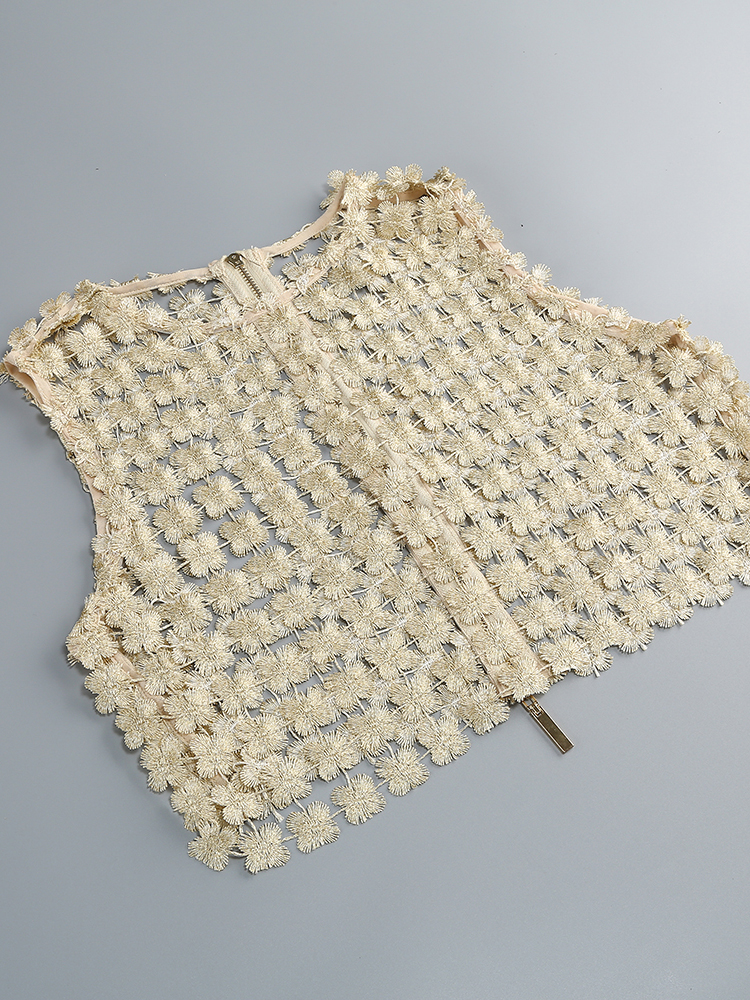 VC Stylish Beige Sleeveless Cr – Crop Top Crochet recenzja i cena