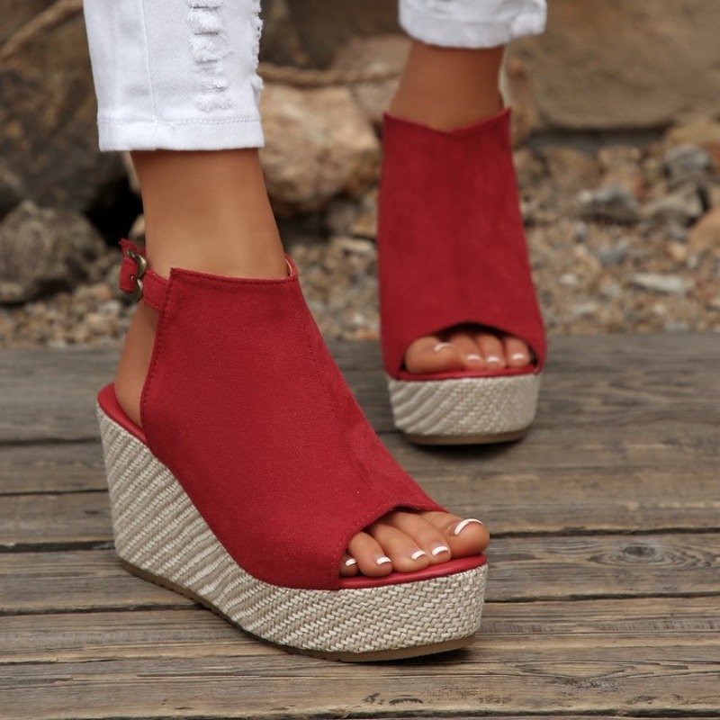 Women Sandals Summer Wedge Pla – Wedge Espadrille Women recenzja i cena