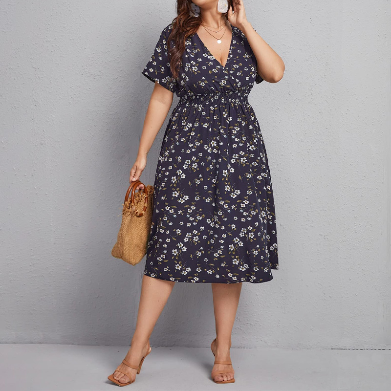Plus Size Women's Dress, Flowe – Romper Floral Print recenzja i cena