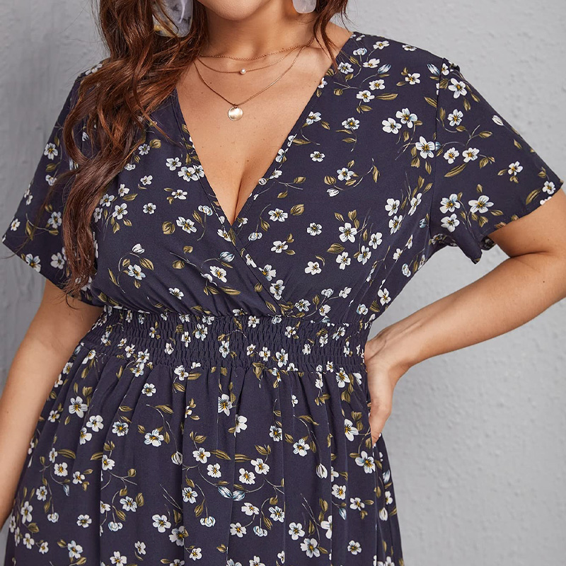 Plus Size Women's Dress, Flowe – Romper Floral Print recenzja i cena
