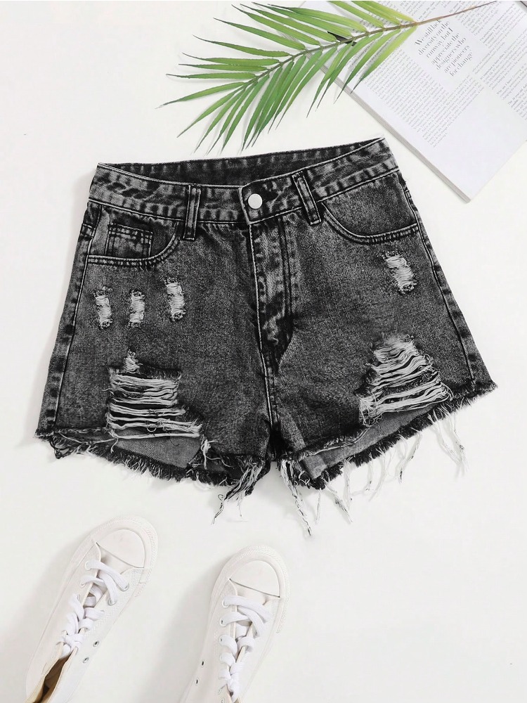 2026 New Vintage Washed Denim  – Shorts Denim Frayed recenzja i cena