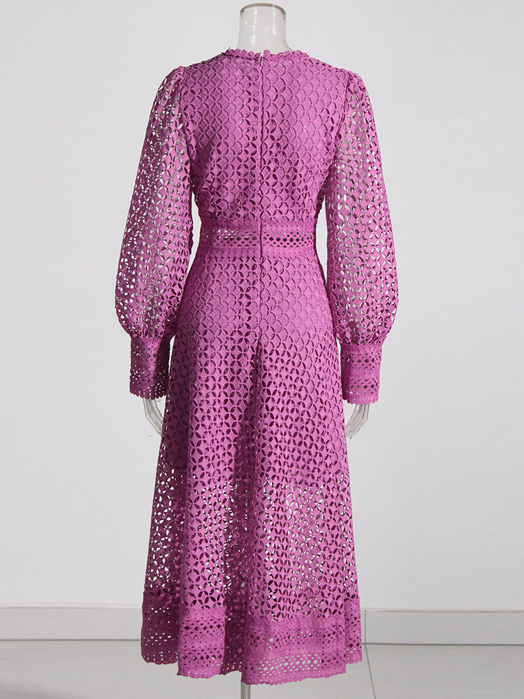 TWOTWINSTYLE Embroidery Cut Ou – Linen Dress Wrap recenzja i cena