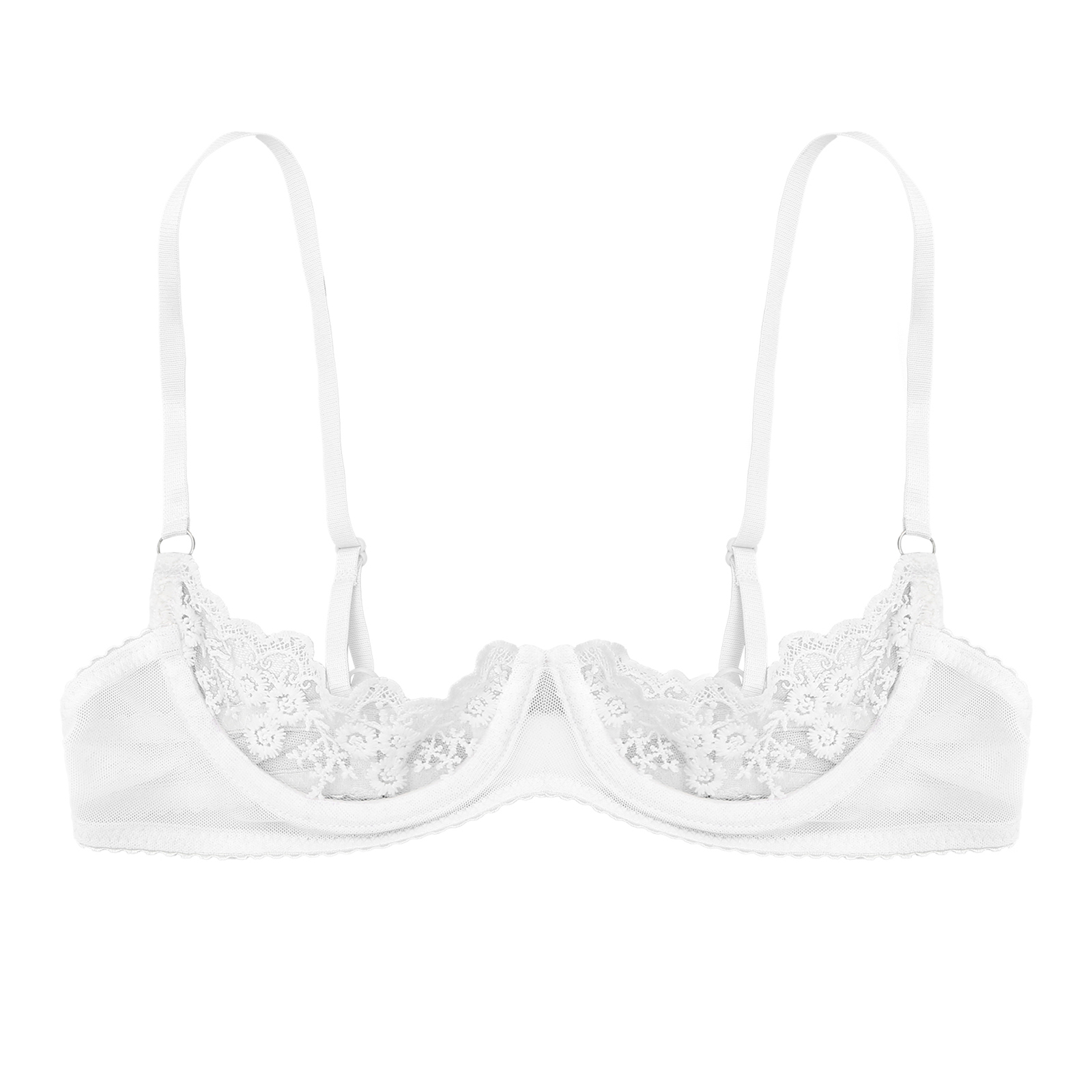 Women's Floral Lace Quarter Cu – Bralette Triangle Set recenzja i cena