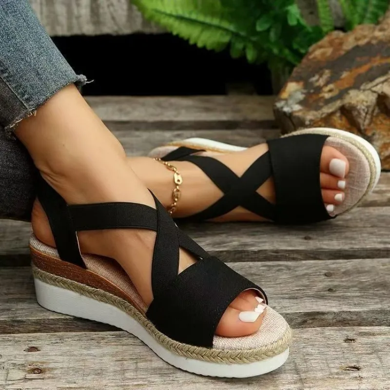 Women's Platform Wedge Sandals – Wedge Espadrille Women recenzja i cena