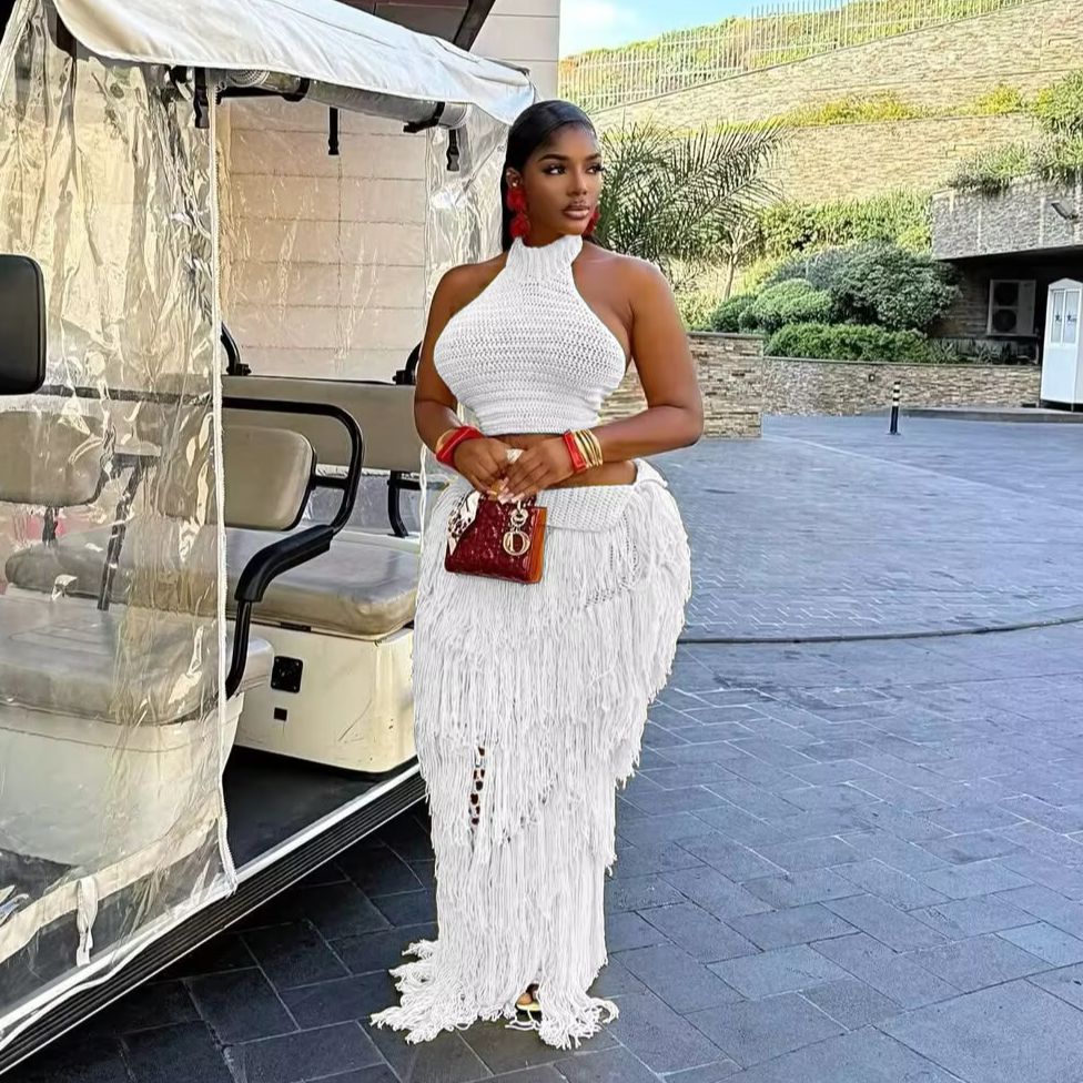 Crochet Knit Maxi Dress 2 Piec – Maxi Dress Halter recenzja i cena