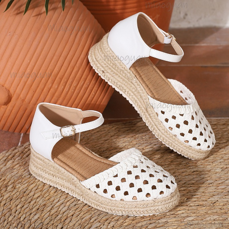 Boho Women's Hollow Out Woven  – Wedge Espadrille Women recenzja i cena