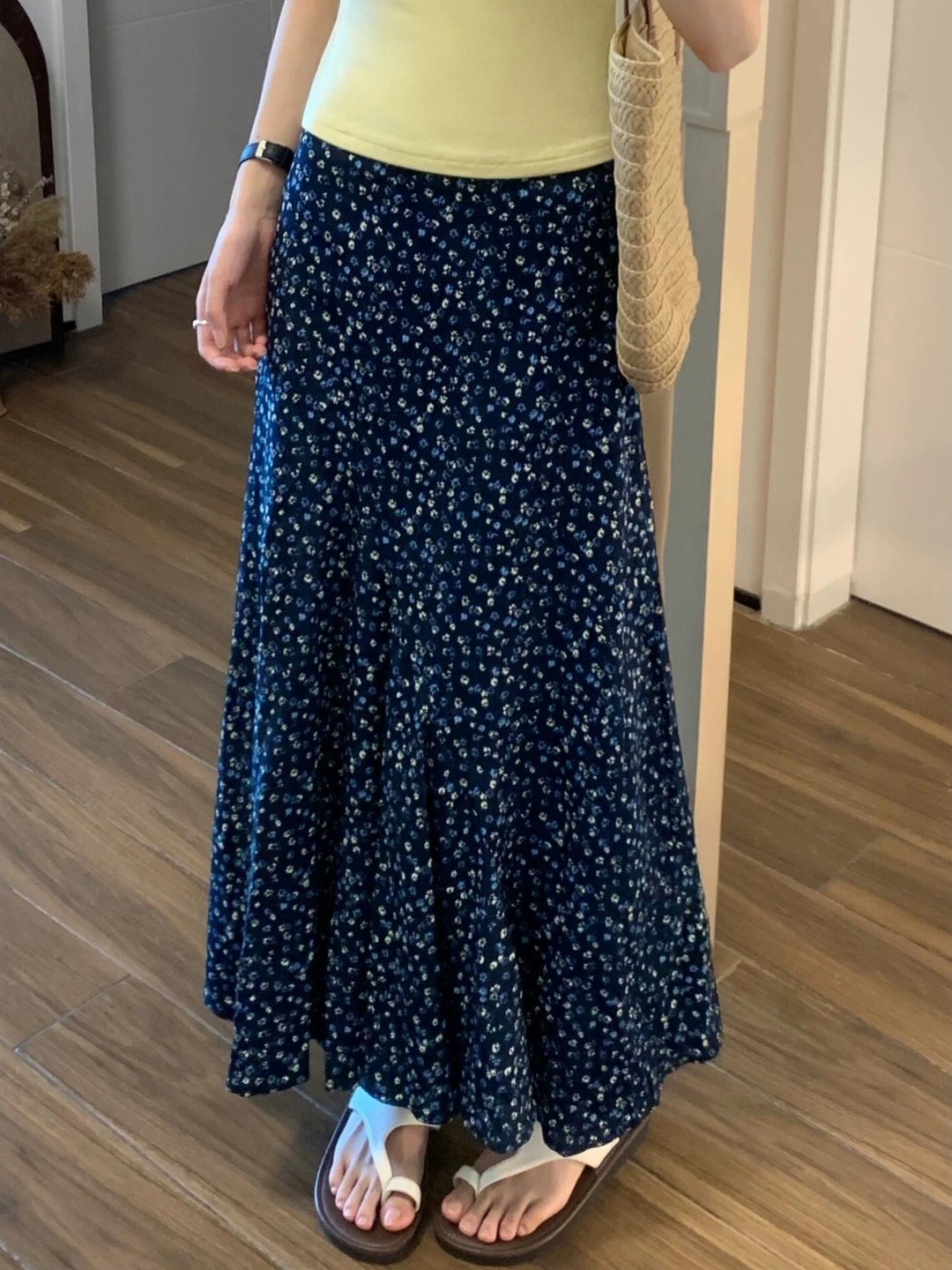 plus Size Floral Print High Wa – Midi Skirt Floral recenzja i cena