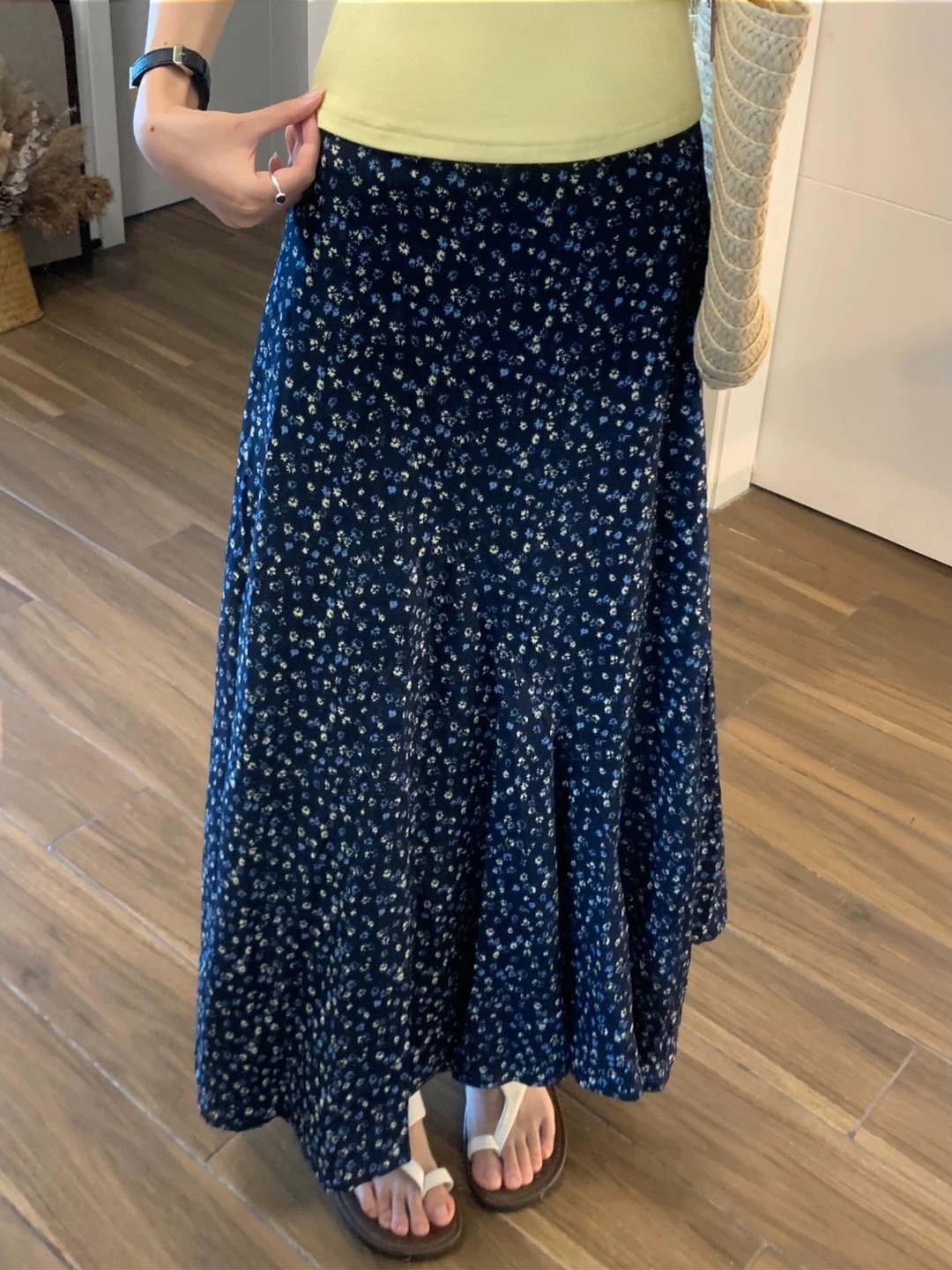 plus Size Floral Print High Wa – Midi Skirt Floral recenzja i cena