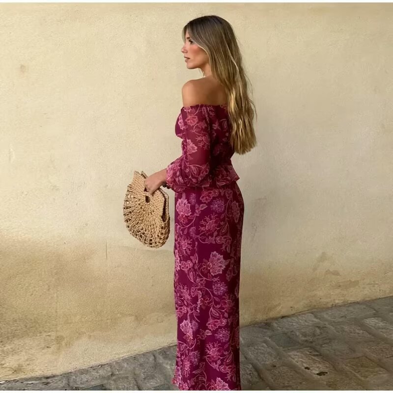 Women's Fashion Printed Off-Sh – Blouse Off Shoulder recenzja i cena