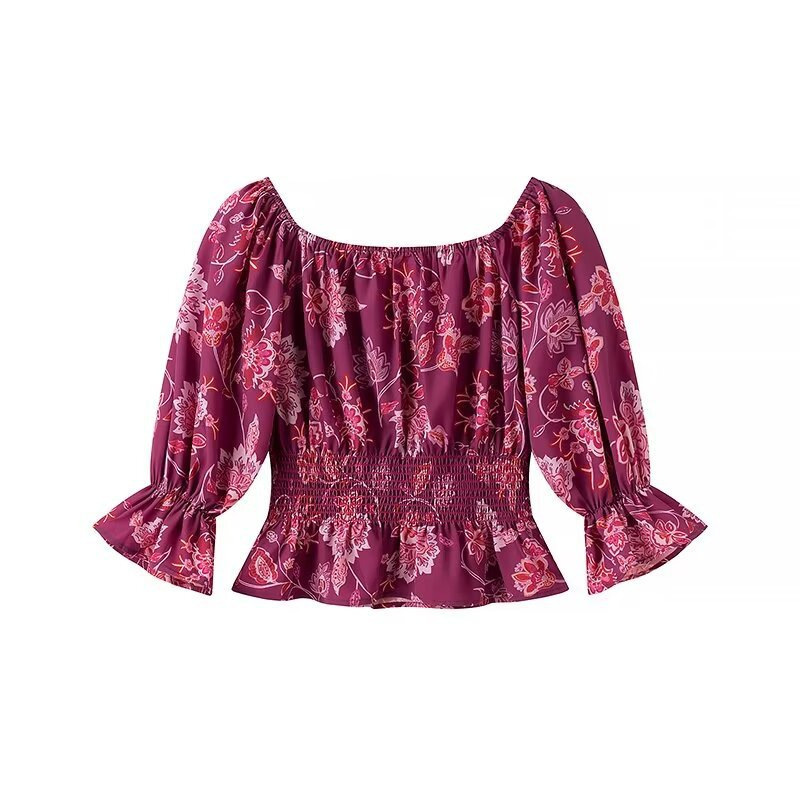 Women's Fashion Printed Off-Sh – Blouse Off Shoulder recenzja i cena