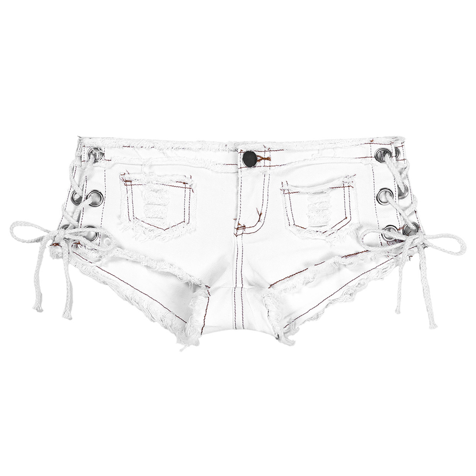 Women Sexy Cut Off Low Waist D – Shorts Denim Frayed recenzja i cena
