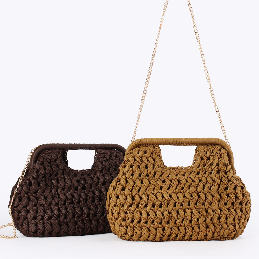 Elegant Ladies Chain Hand Knit – Crochet Bag Raffia recenzja i cena