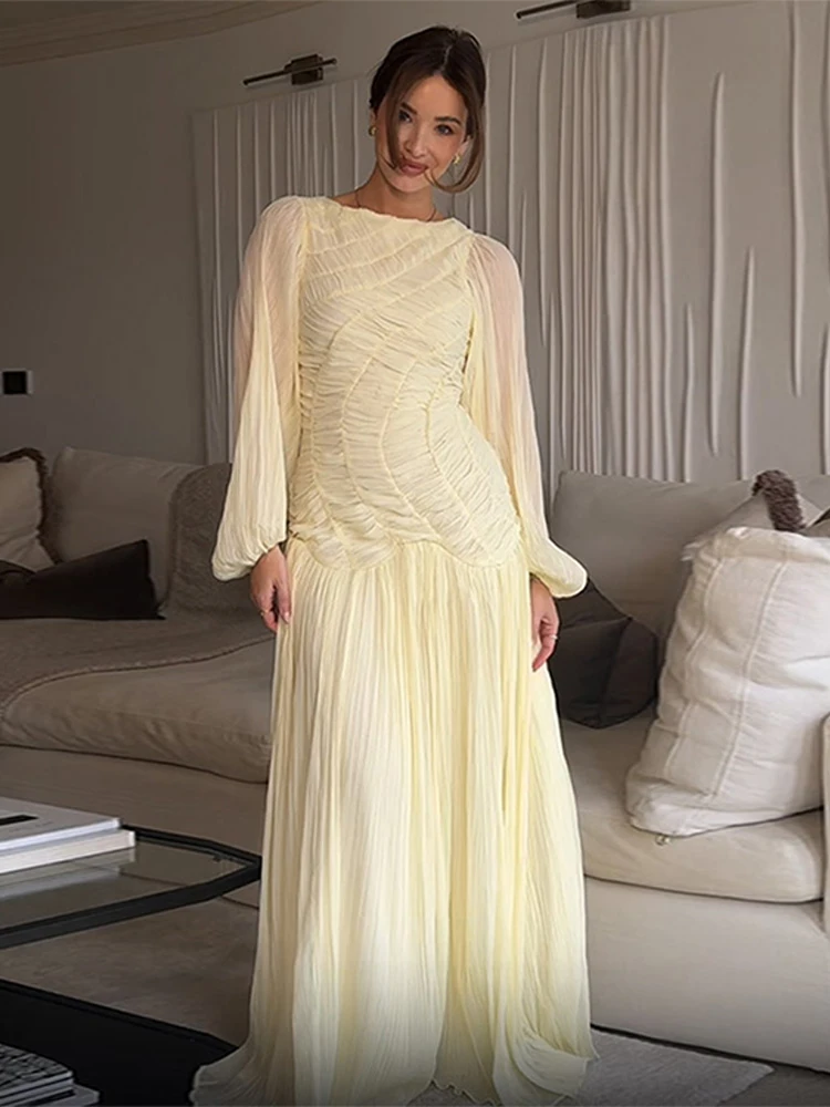 BWQ Elegant Chiffon Pleated Lo – Linen Dress Wrap recenzja i cena
