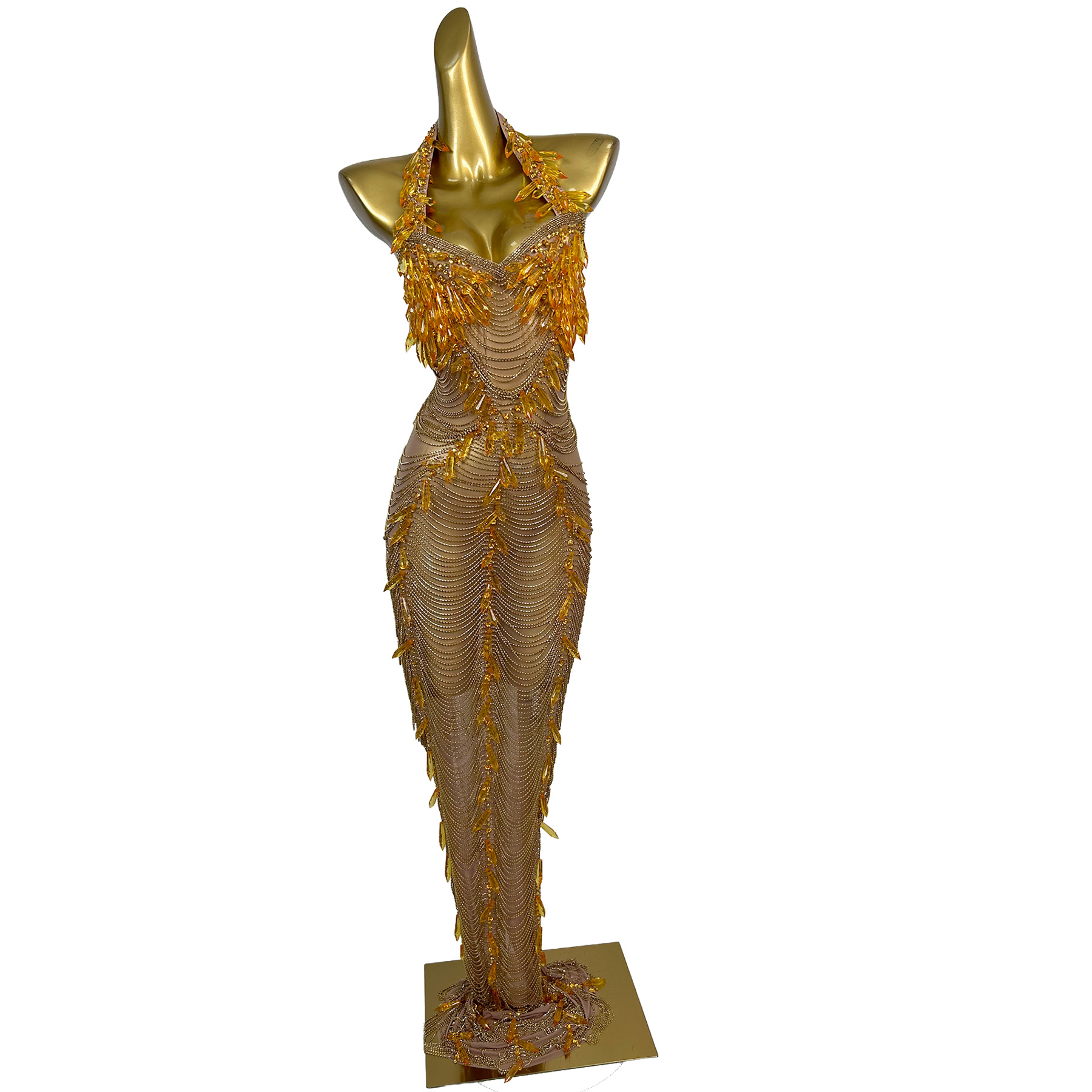 Ailisi Women Luxury Gold Cryst – Maxi Dress Halter recenzja i cena