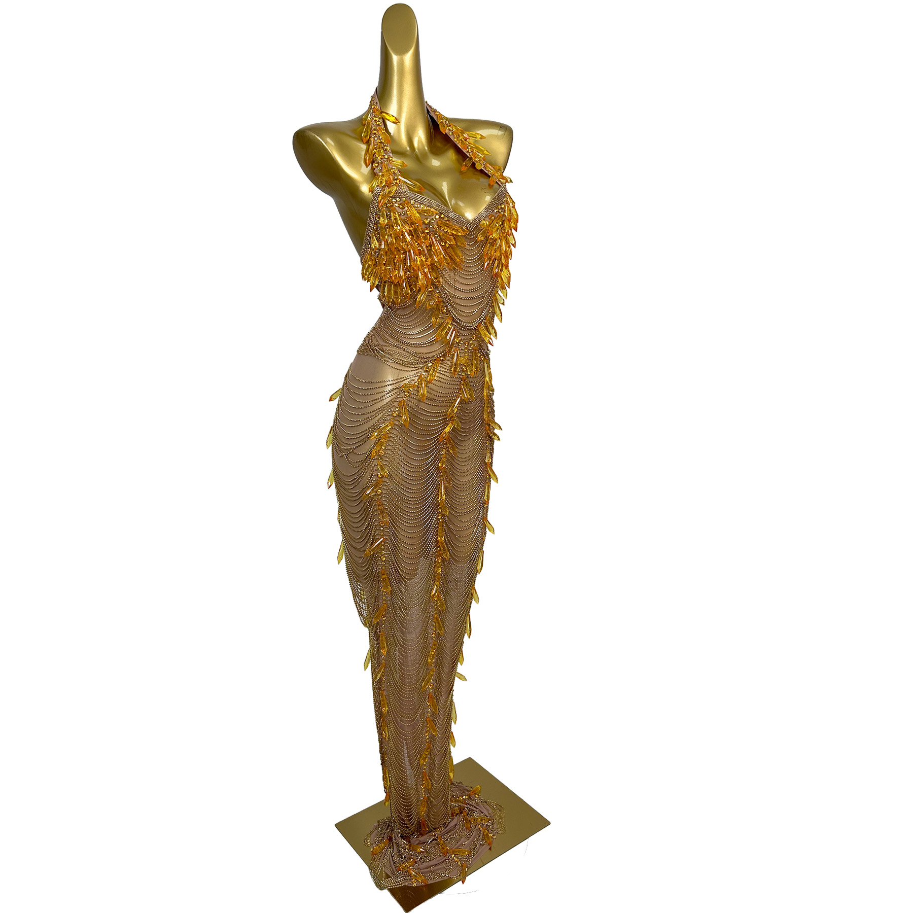 Ailisi Women Luxury Gold Cryst – Maxi Dress Halter recenzja i cena