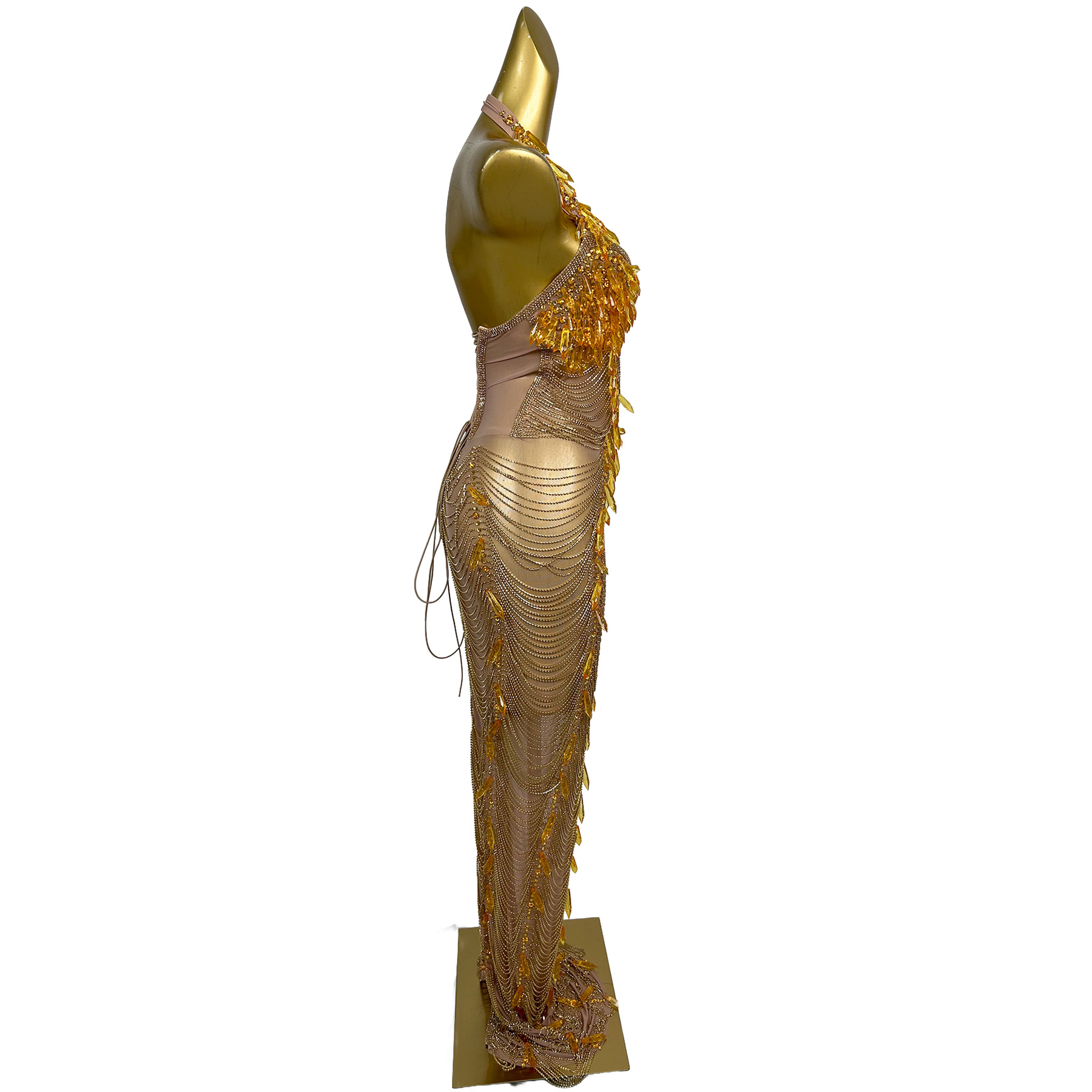 Ailisi Women Luxury Gold Cryst – Maxi Dress Halter recenzja i cena