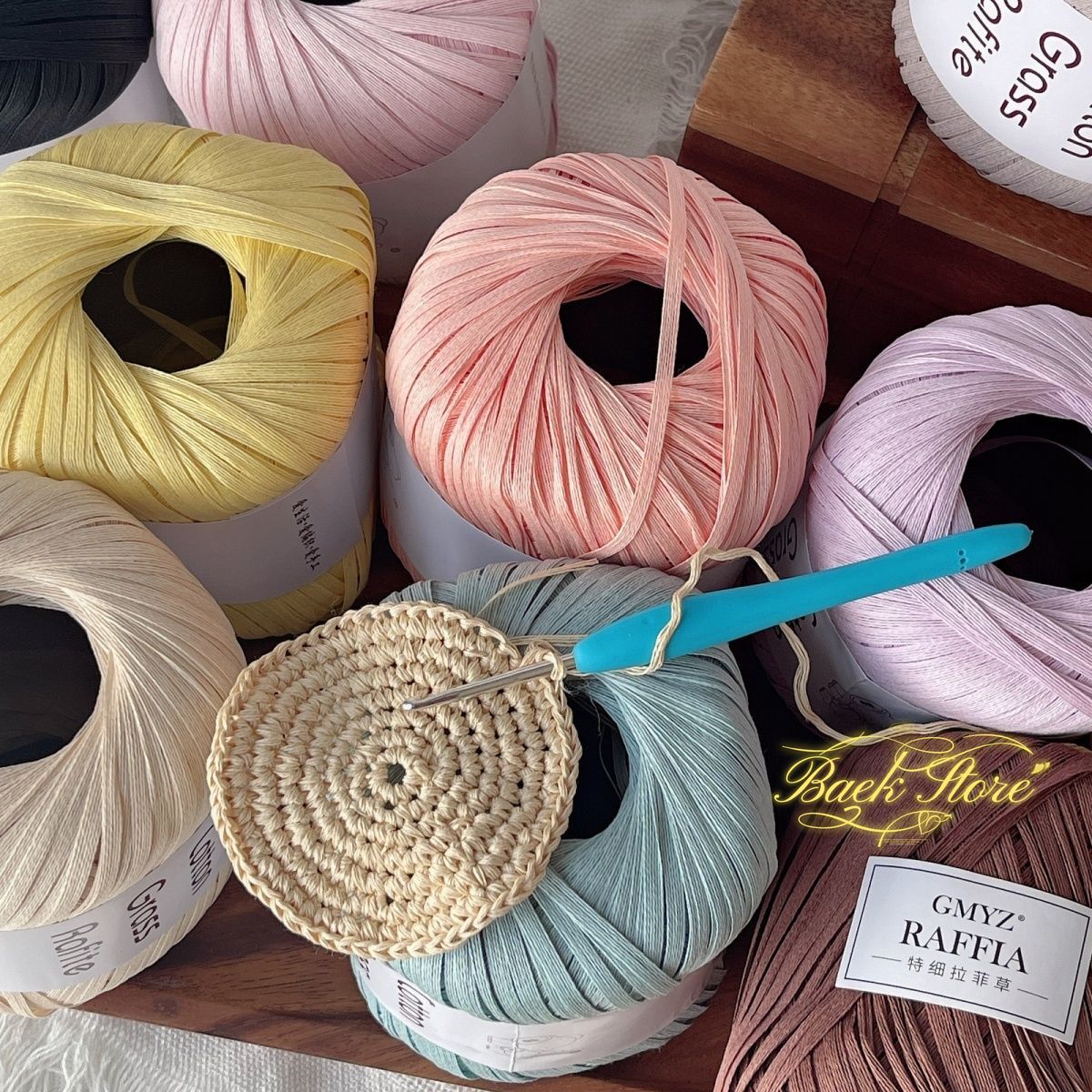 102M/roll Multicolor Raffia Ya – Crochet Bag Raffia recenzja i cena