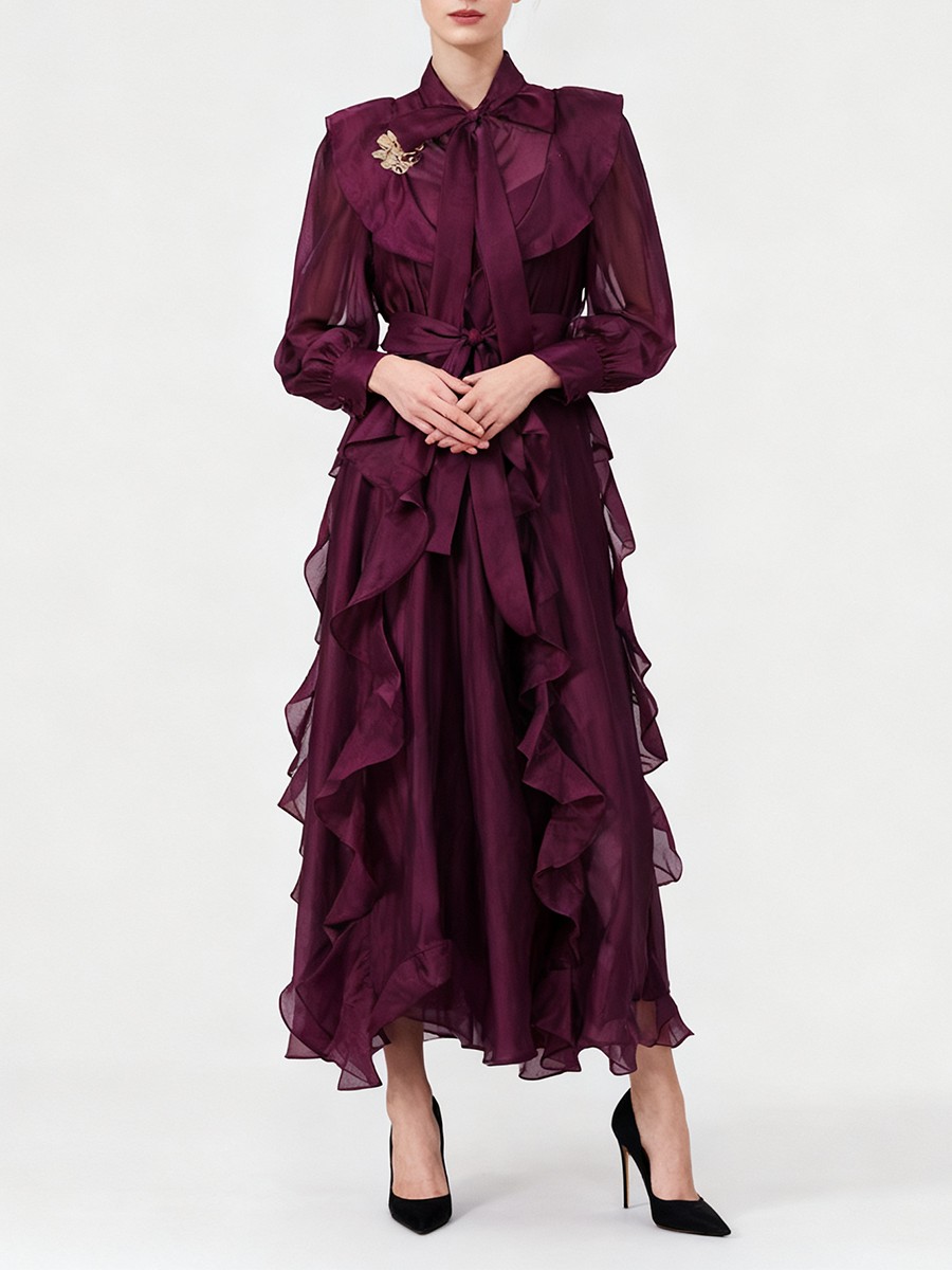 TWOTWINSTYLE Solid Spliced Ruf – Linen Dress Wrap recenzja i cena