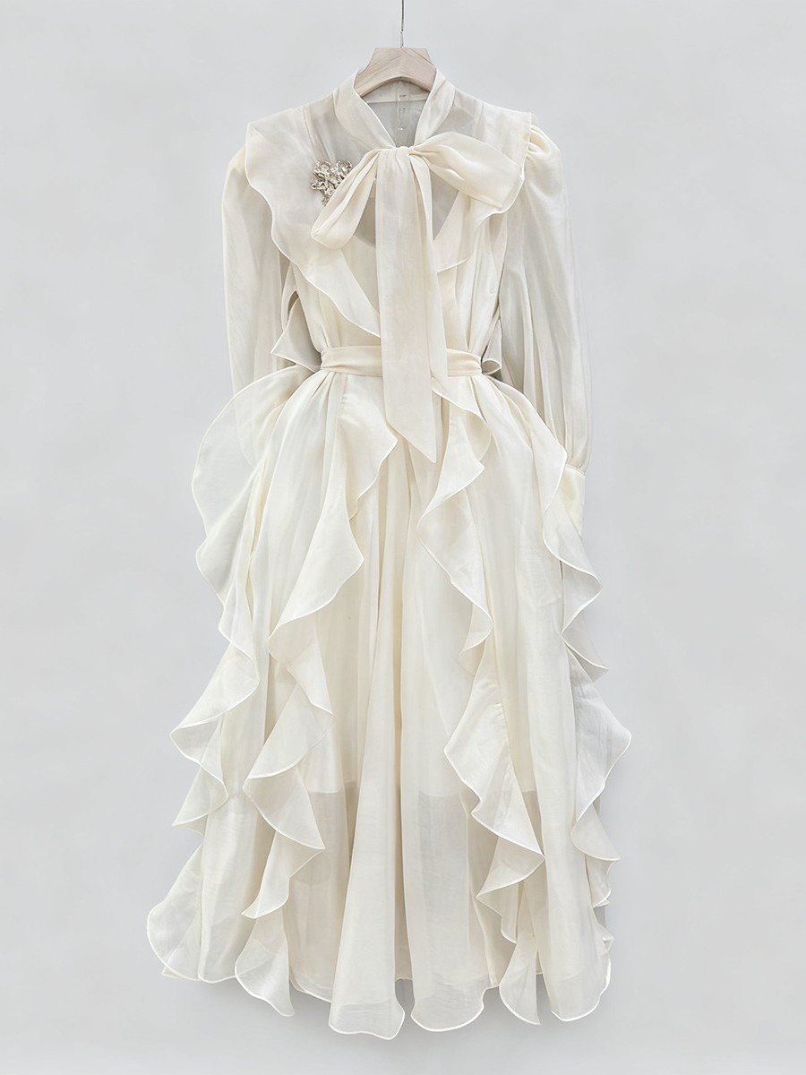 TWOTWINSTYLE Solid Spliced Ruf – Linen Dress Wrap recenzja i cena