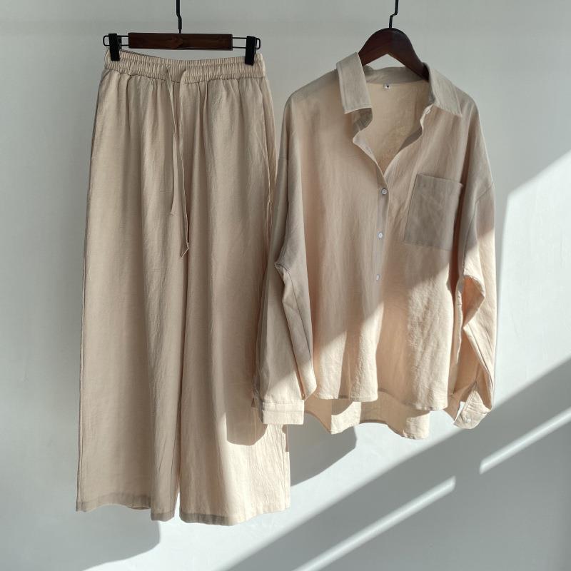 Women Cotton Linen 2 Piece Set – Linen Pant Wide recenzja i cena