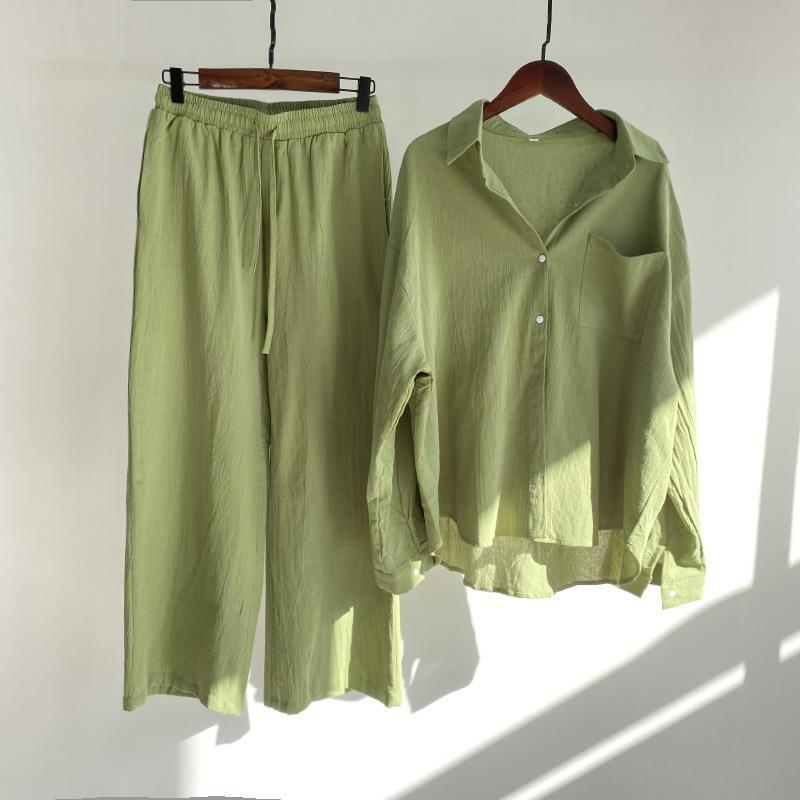 Women Cotton Linen 2 Piece Set – Linen Pant Wide recenzja i cena
