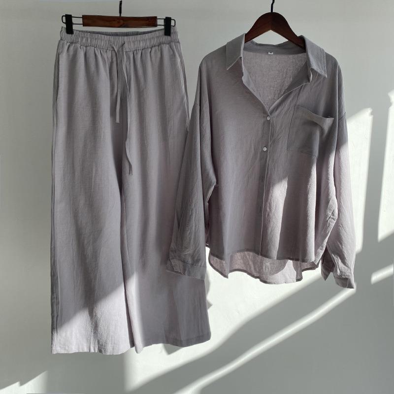 Women Cotton Linen 2 Piece Set – Linen Pant Wide recenzja i cena