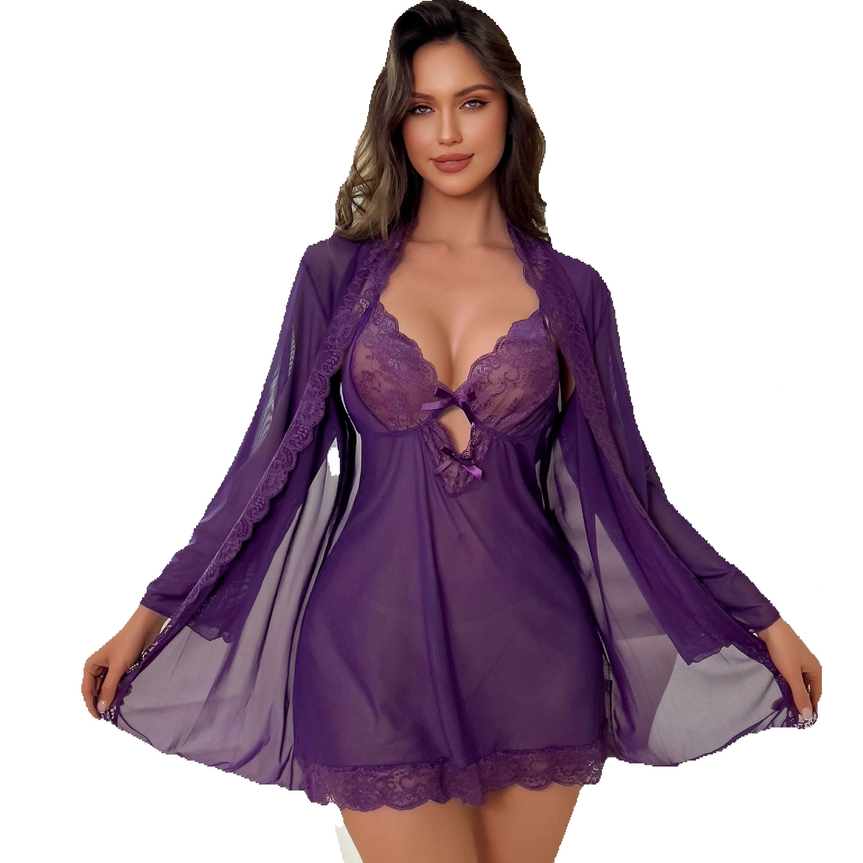 Women Sexy Lingerie Set Sheer  – Kimono Sheer Floral recenzja i cena