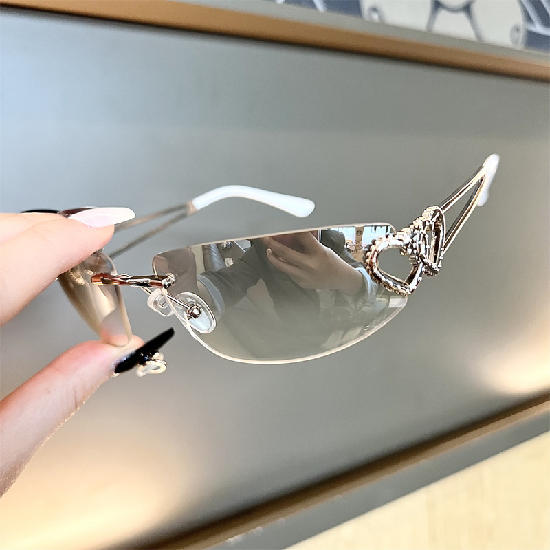 New Oval Cat Eye Frameless Mer – Sunglasses Cat Eye recenzja i cena