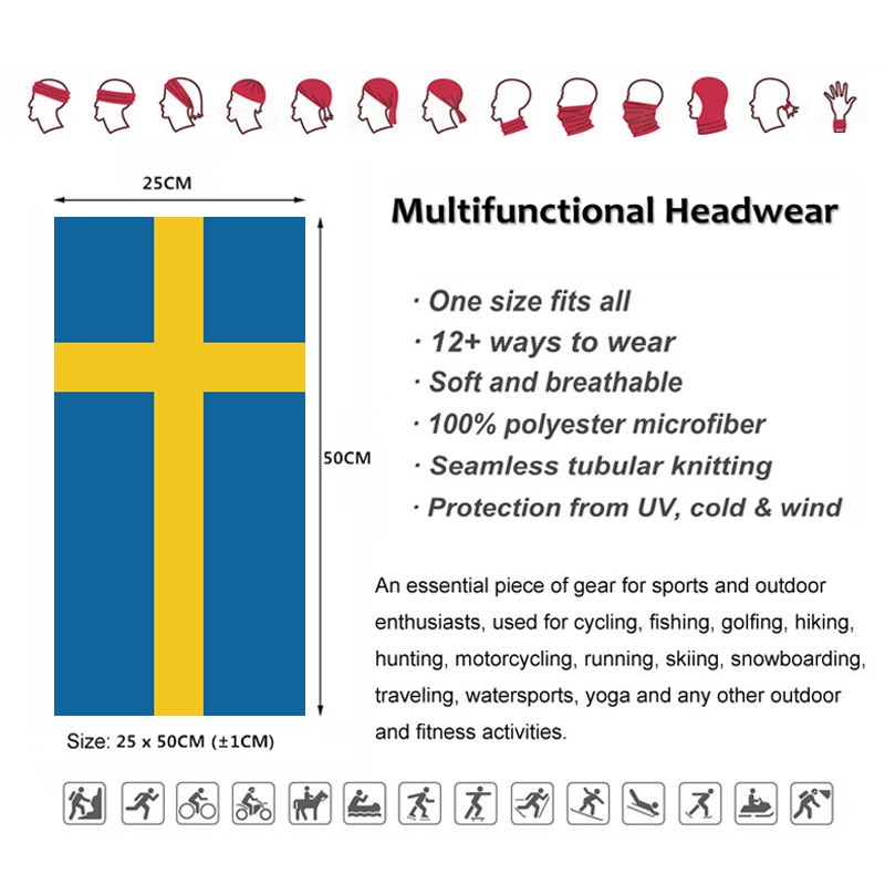 Sweden Flag Printed Bandana He – Headband Summer Knit recenzja i cena