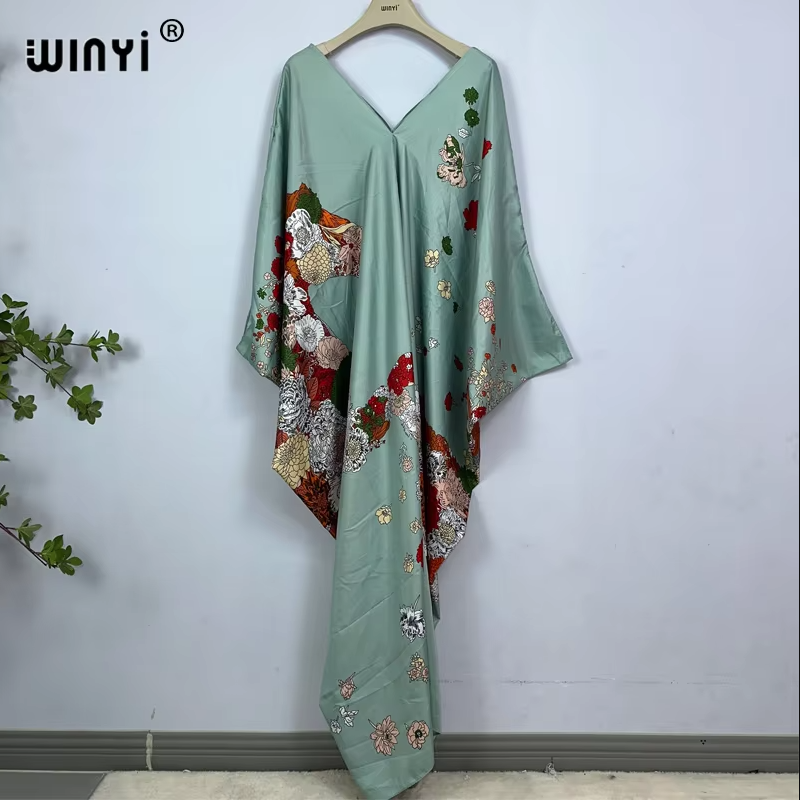 WINYI print summer maxi dress  – Cover Up Kaftan recenzja i cena
