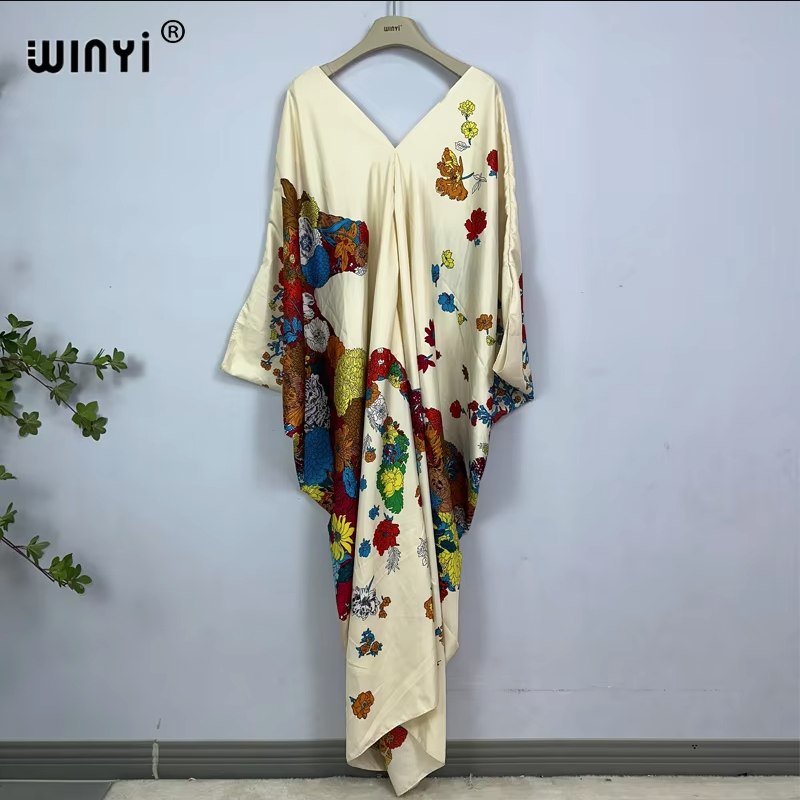 WINYI print summer maxi dress  – Cover Up Kaftan recenzja i cena