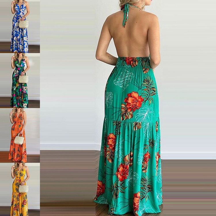 Floral Maxi Dress Long Backles – Maxi Dress Halter recenzja i cena