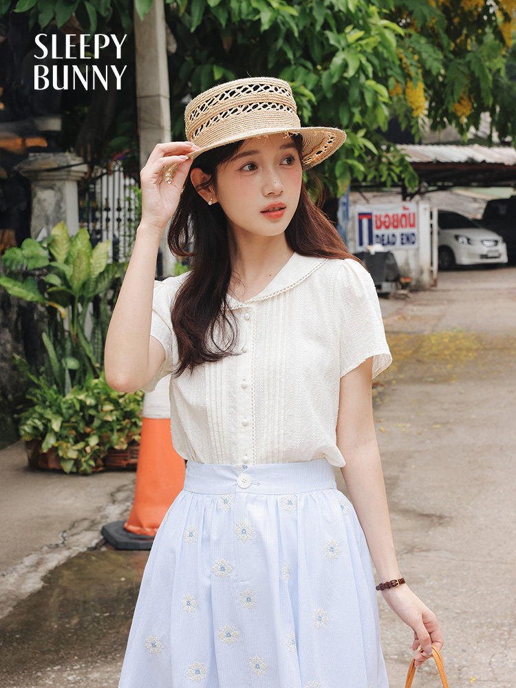 Vintage White Shirt Floral Emb – Midi Skirt Floral recenzja i cena