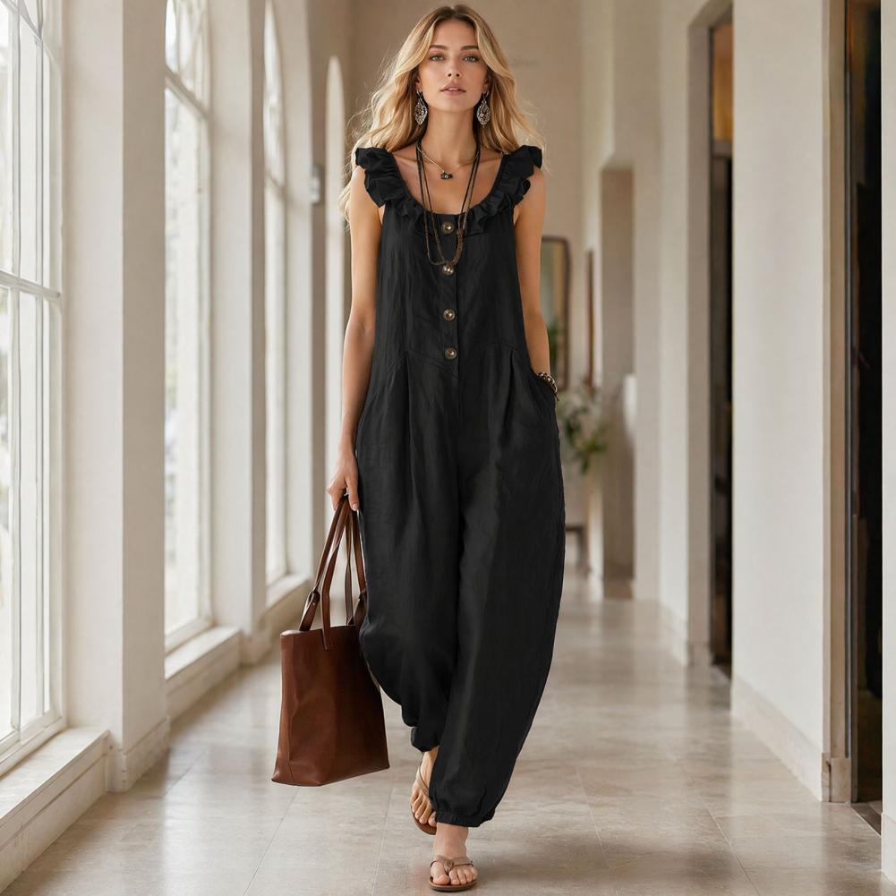 Relaxed Fit Romper Women Women – Jumpsuit Linen Relaxed recenzja i cena