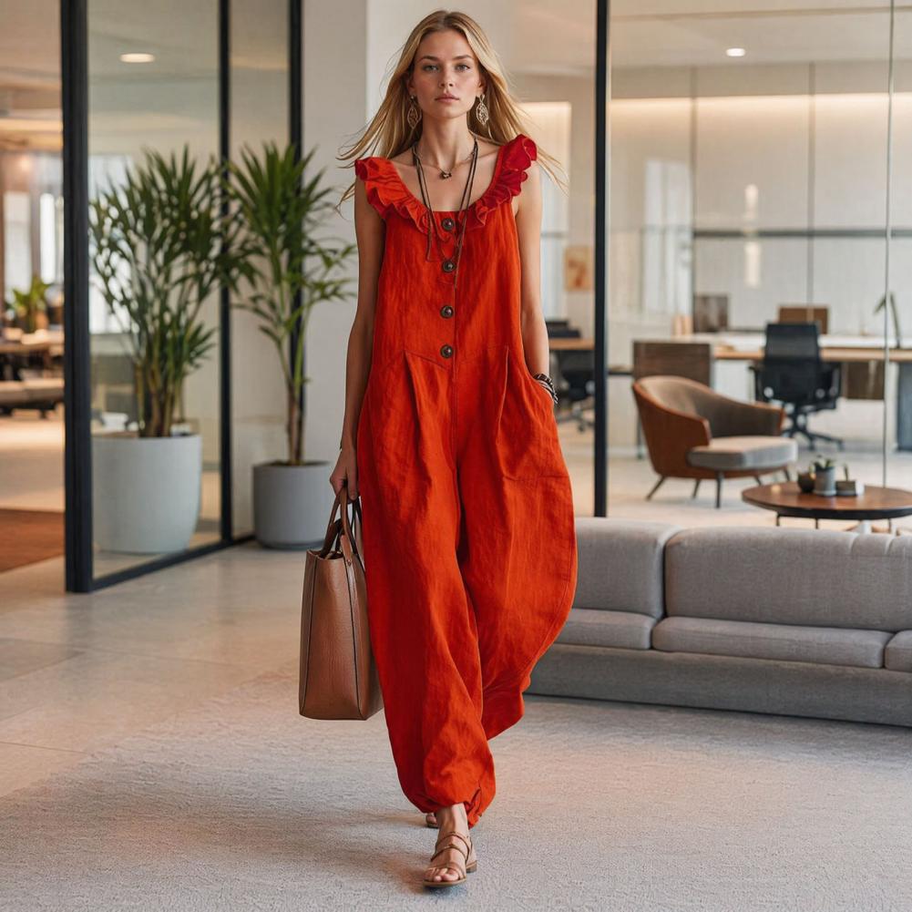 Relaxed Fit Romper Women Women – Jumpsuit Linen Relaxed recenzja i cena